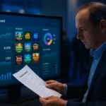 Operator reviewing a platform demo and integration checklist at an iGaming trade show